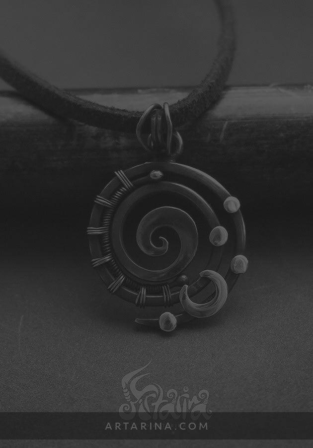 Sacred geometry spiral necklace