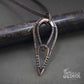 Simple minimalistic wire wrap drop shape pendant | Unique rustic copper jewelry