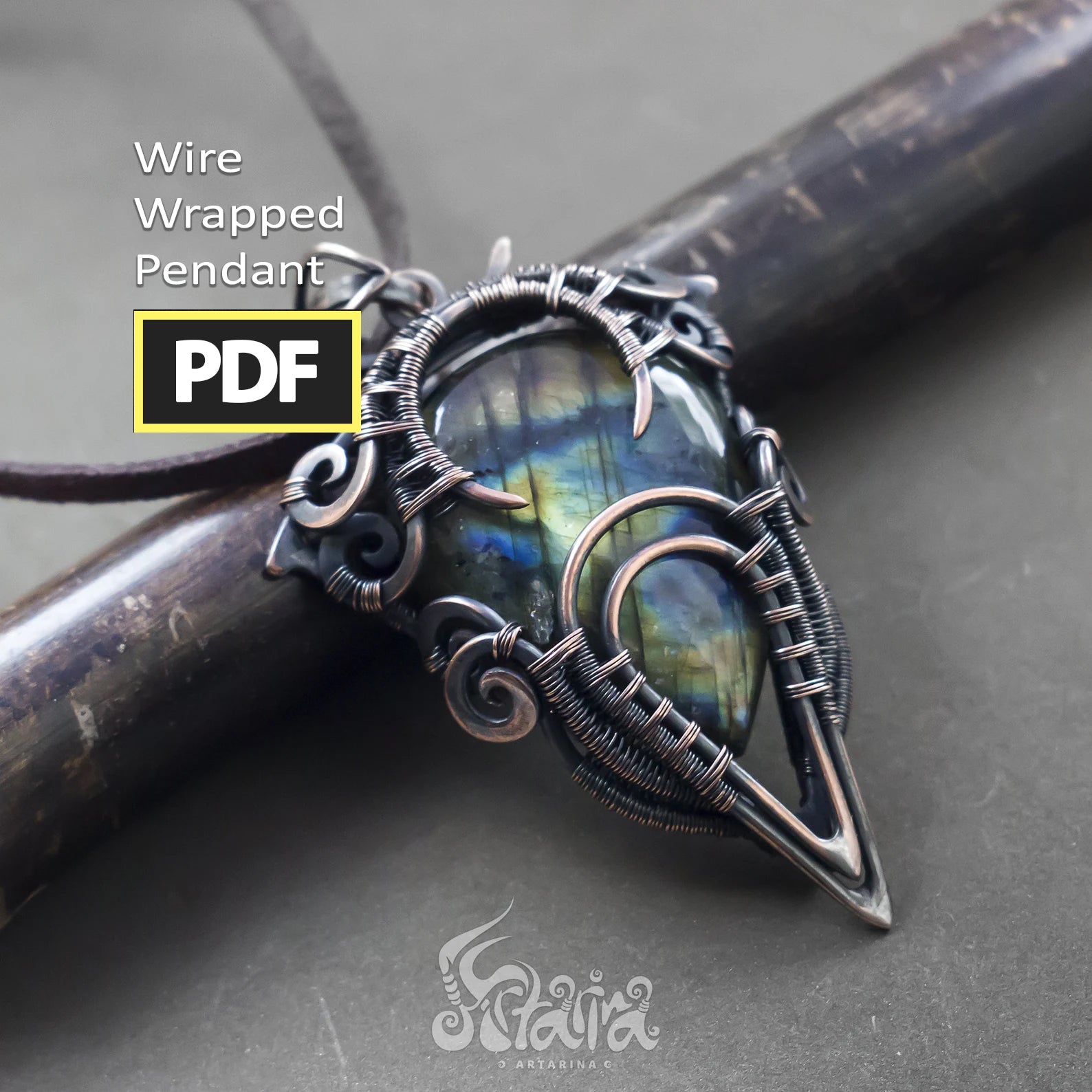 Wire wrapping PDF tutorial | Step by step wire jewelry Artarina lesson | Advanced wire wrapping