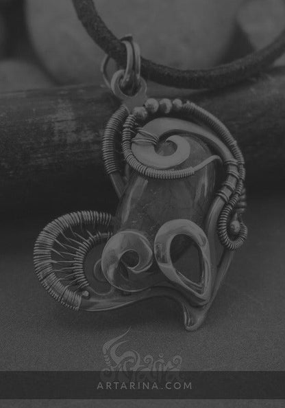 Geek role playing heart pendant