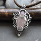 silver wire handmade necklace with rose quartz