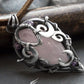 wire wrap silver rose quartz necklace