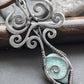 back side Sterling silver wire wrapped pendant with amazonite
