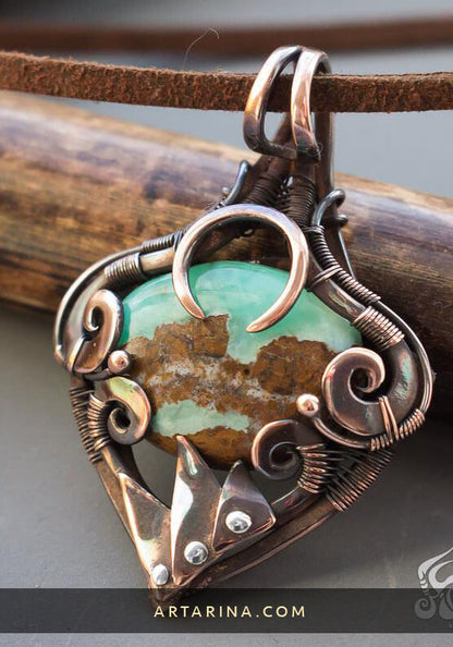 brown and green pendant