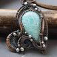 Copper necklace with amazonite