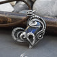Blue labradorite silver heart necklace