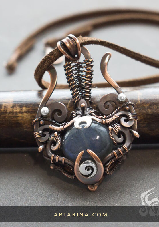 middle age inspired wire wrapped necklace