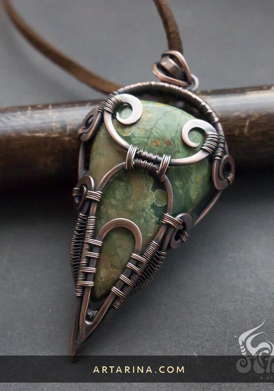rainforest gemstone necklace pendant