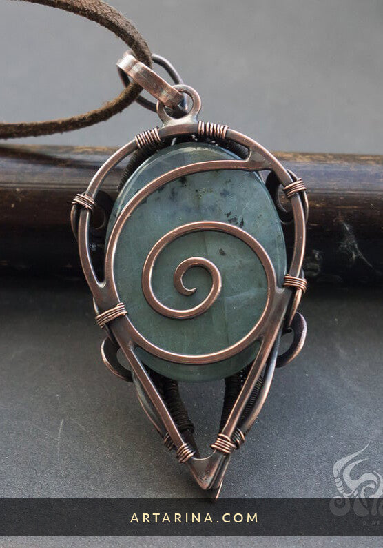 back side copper labradorite necklace