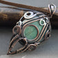 Green labradorite copper wire wrapped pendant