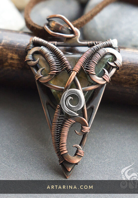 celtic triskele unique necklace