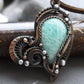 Blue Amazonite steampunk heart pendant