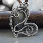 back side Silver wire wrapped rpg heart necklace
