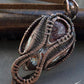 Copper wire wrapped pendant with crazy lace agate