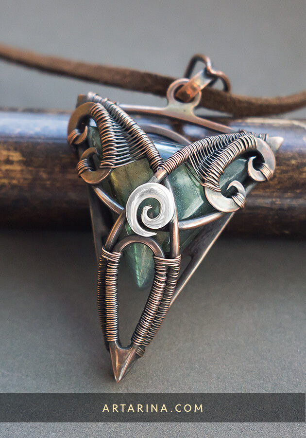 triskele triquetra wire necklace