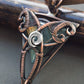 Copper triangle wire wrapped labradorite pagan neckalce