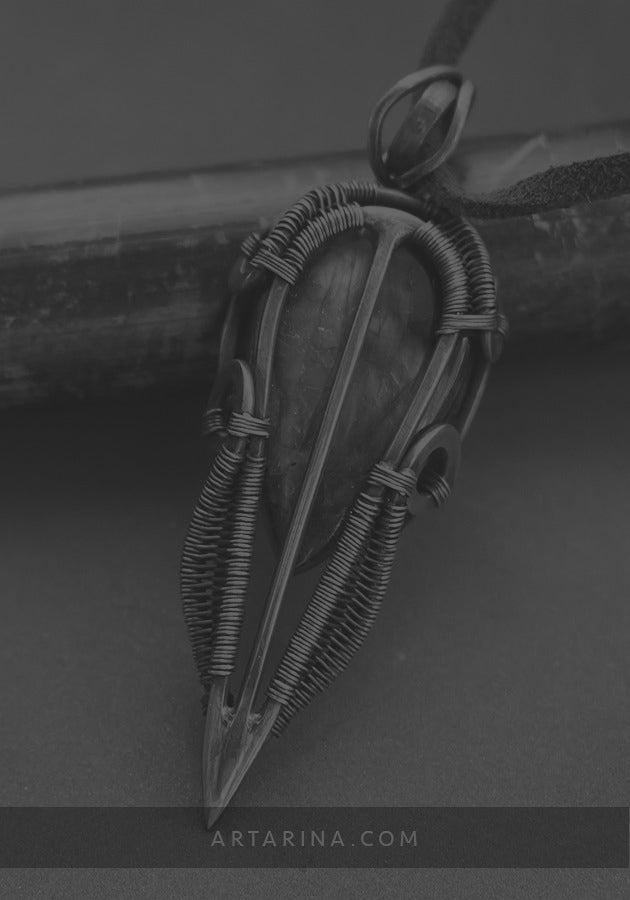 Nordic raven necklace || Norse viking pendant