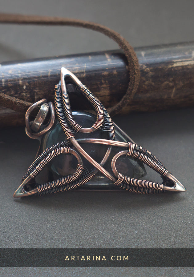 triskele triquetra wire wrap necklace