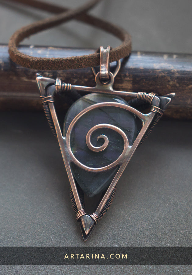 celtic viking triskele necklace